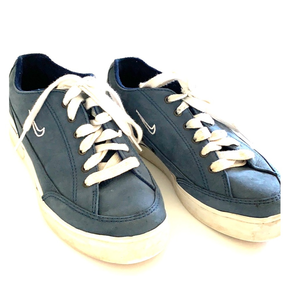 Nike platform blue suede sneakers
